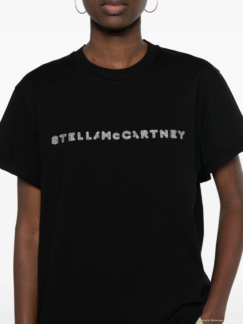 Affordable Women Stella cotton T-shirt crystal-logo McCartney 0801